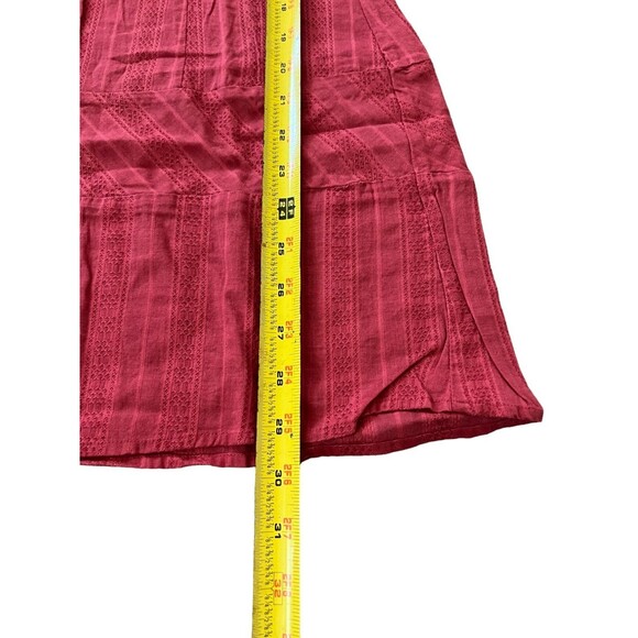 Charlotte Russe Womens Shirt Dress Red Medium Woven Cotton Cap Sleeve Vneck - Picture 6 of 7